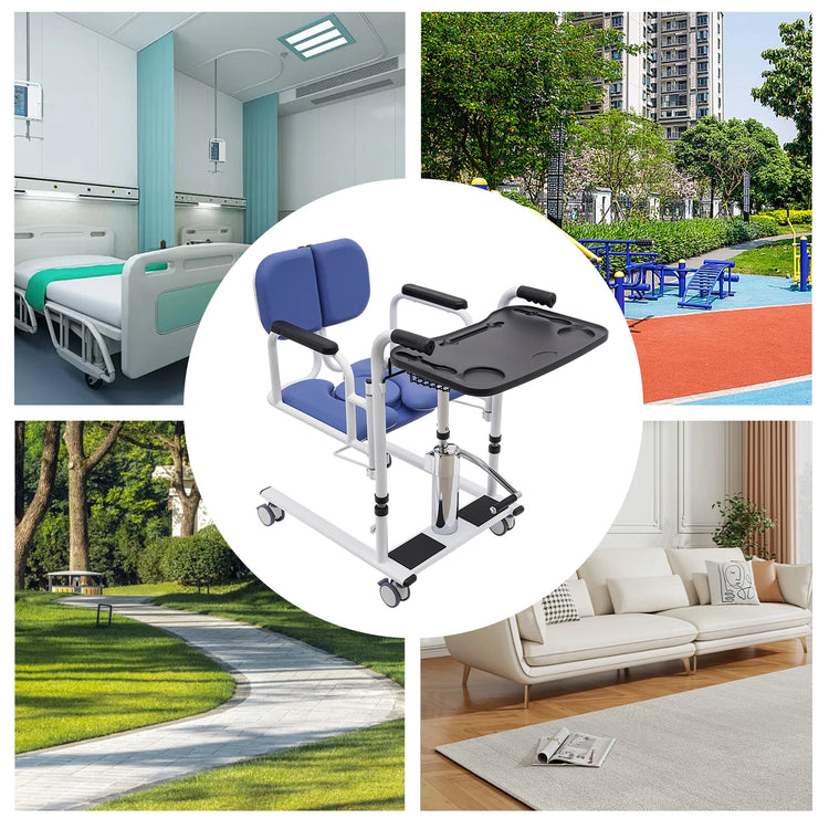 Hydraulic Patient Lift for Home, Portable Transport Wheelchair, Transfer Aid for Elderly