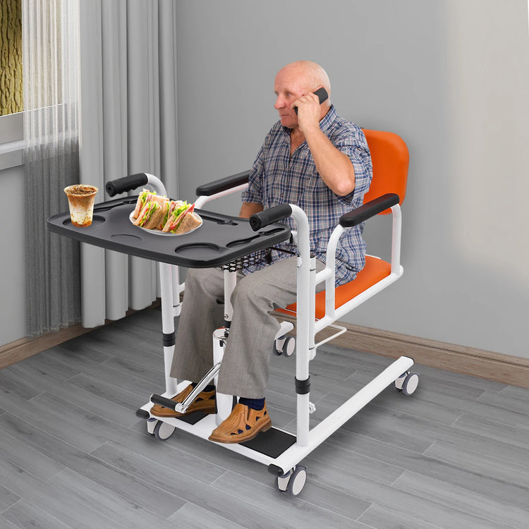 Hydraulic Patient Lift for Home, Portable Transport Wheelchair, Transfer Aid for Elderly