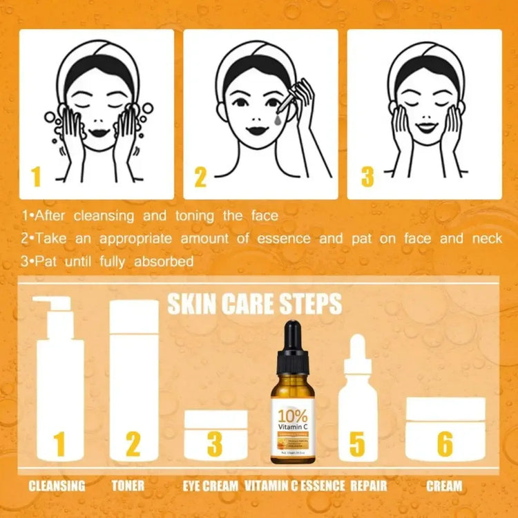 10ml Vitamin C Serum for Face Whitening Facial Serum Hyaluronic Acid Dark Spot Remover Korean Skin Care Products Skincare New