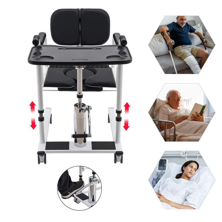 Hydraulic Patient Lift for Home, Portable Transport Wheelchair, Transfer Aid for Elderly