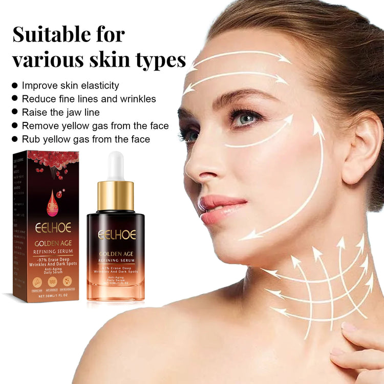 GOLDEN Instant Wrinkle Remover Face Serum Anti Aging Fade Fine Lines Hyaluronic Acid Whitening Moisturizing Lift Firm Skin Care