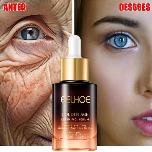 GOLDEN Instant Wrinkle Remover Face Serum Anti Aging Fade Fine Lines Hyaluronic Acid Whitening Moisturizing Lift Firm Skin Care