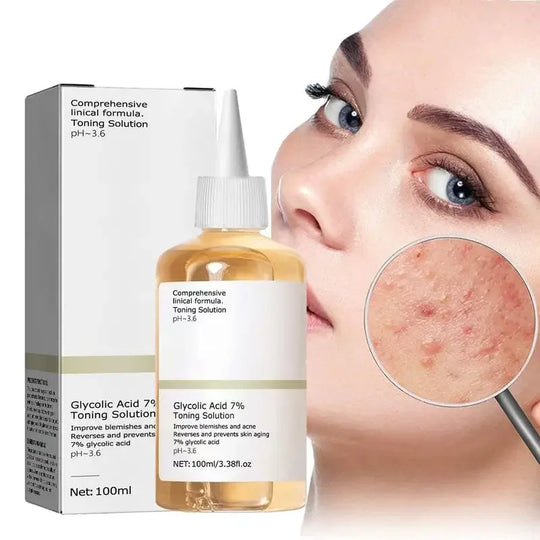 Glycolic Acid 7% Toning Solution Dispelling Acne Lighten Pore Glow Facial Skin Care Lifting Firming Wrinkles Acid Toner New 2024